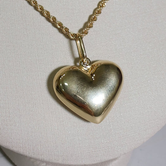 Corrente Elo Baiano 50cm + Pingente Coração - em ouro 18k