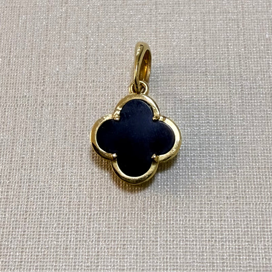 Pingente Trevo Negro em ouro 18k