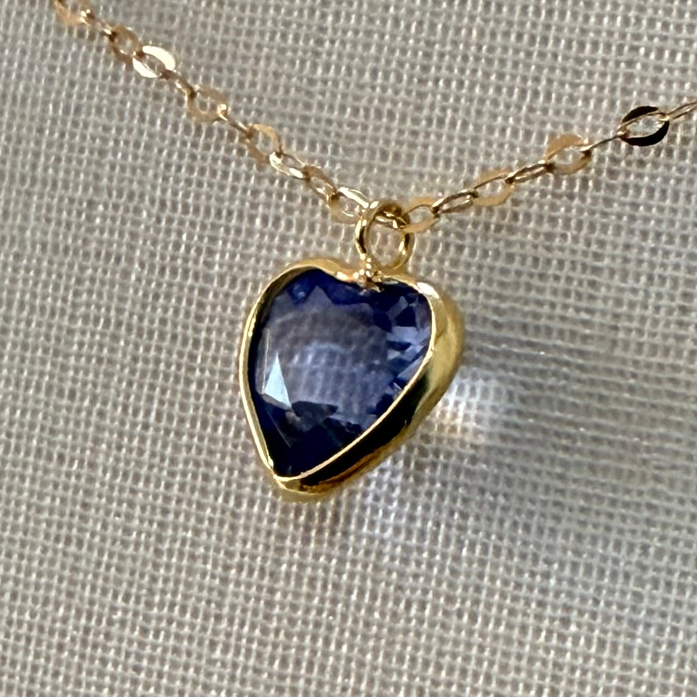 Conjunto Corrente Bailarina 45cm + Pingente Pedra Natural Quartzo Azul - em ouro 18k