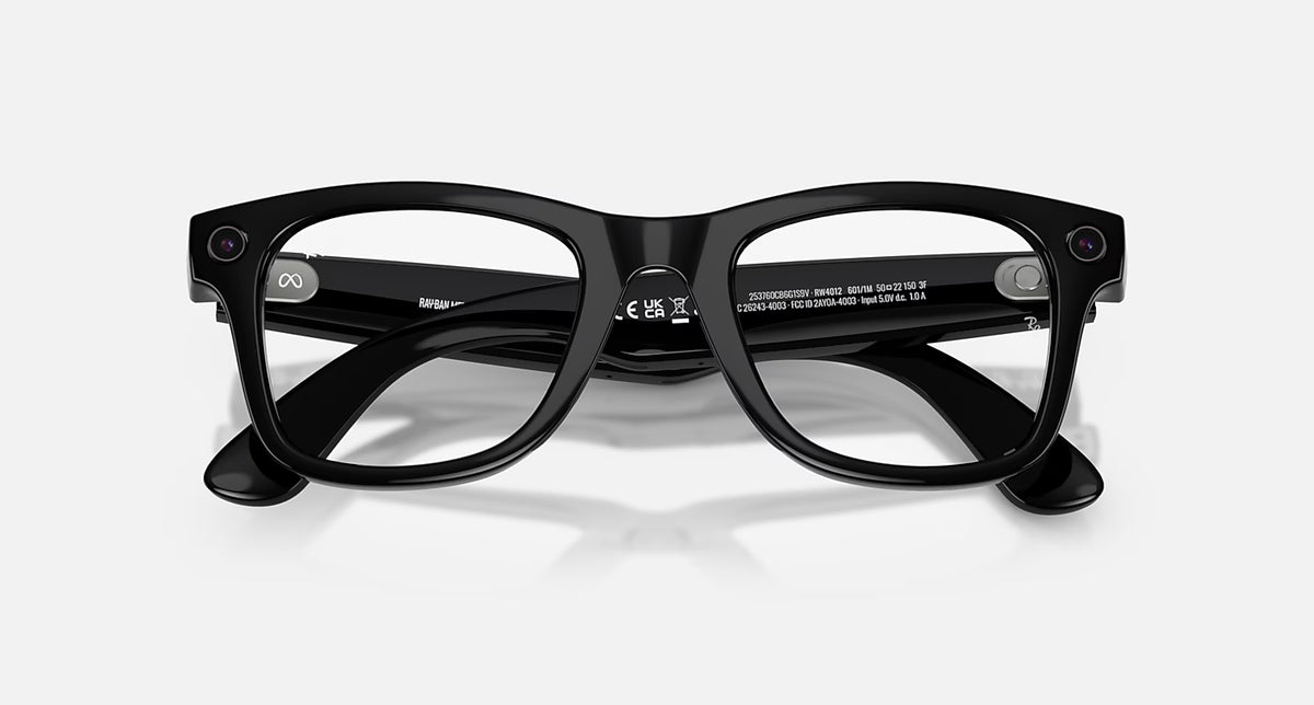 Ray-Ban META WAYFARER Transition Shiny Black - Geração 2 - RW4012 50