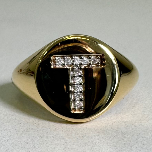 Anel Letra Cravejado