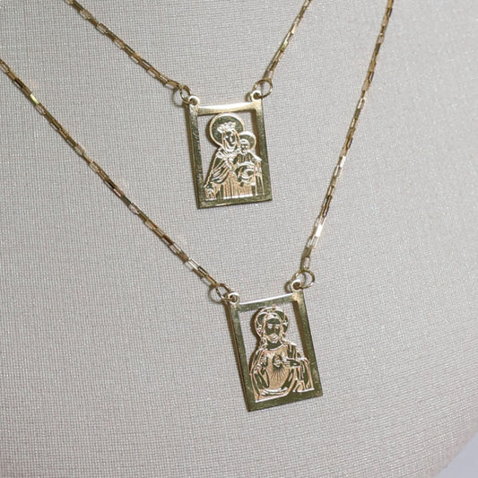 Escapulário Cartier 60cm em ouro 18k
