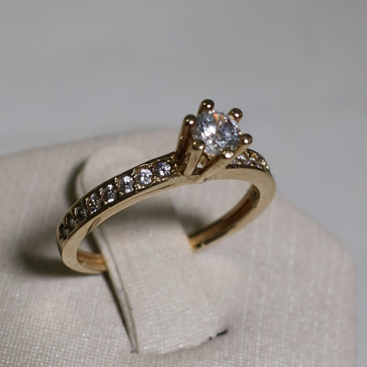 Anel Solitário Aro Cravejado AN1364