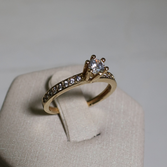 Anel Solitário Aro Cravejado AN1364