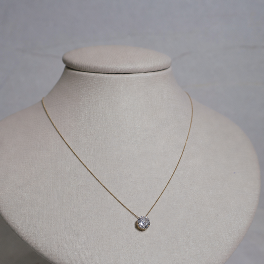 Conjunto Corrente Veneziana 45cm + Pingente Ponto de Luz 6mm - em ouro 18k
