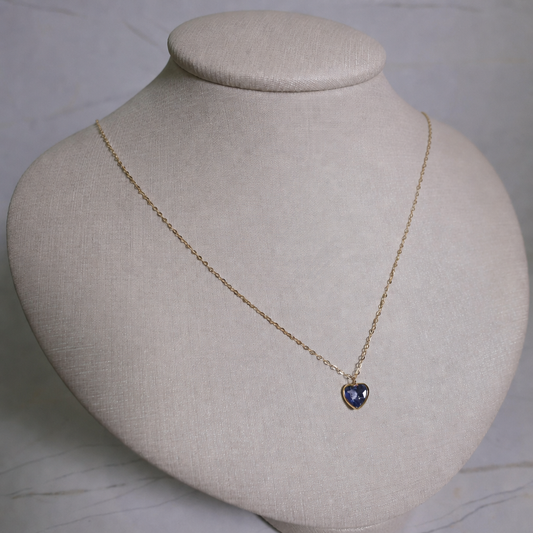 Conjunto Corrente Bailarina 45cm + Pingente Pedra Natural Quartzo Azul - em ouro 18k
