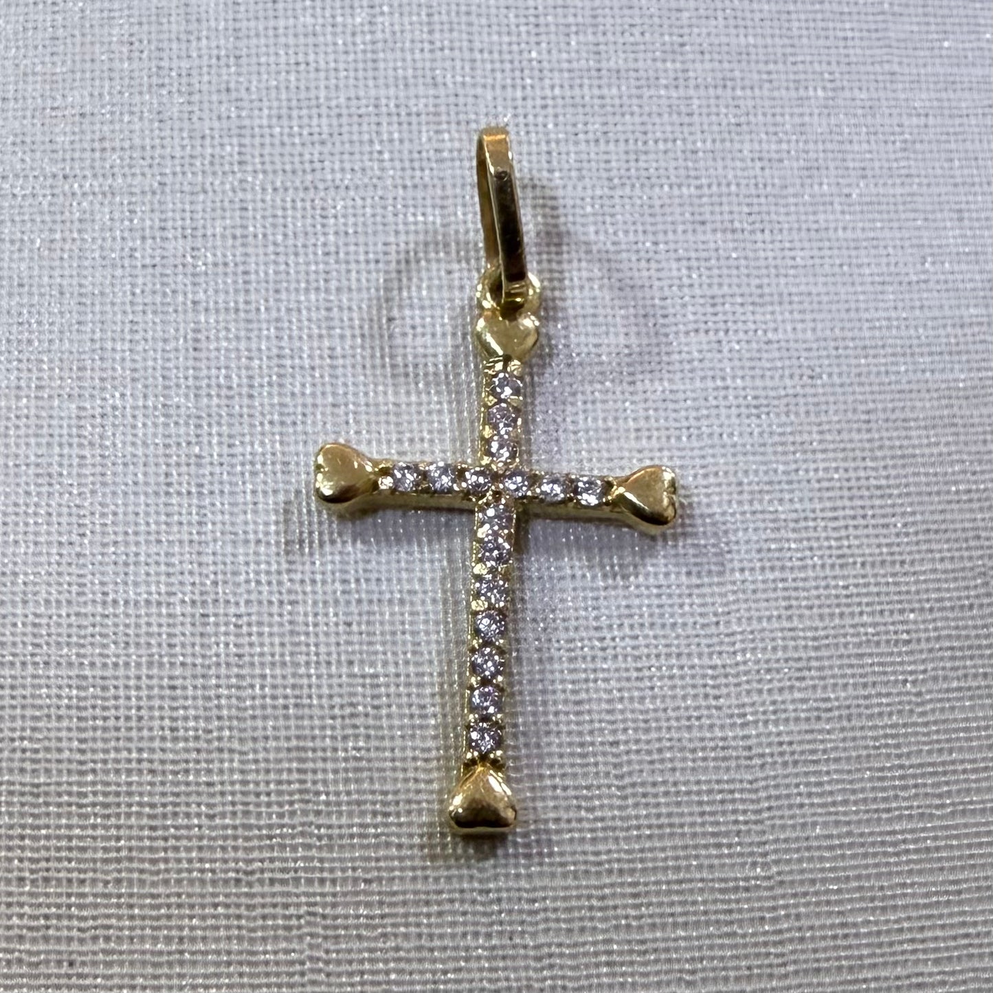 Pingente Crucifixo Cravejado em ouro 18k