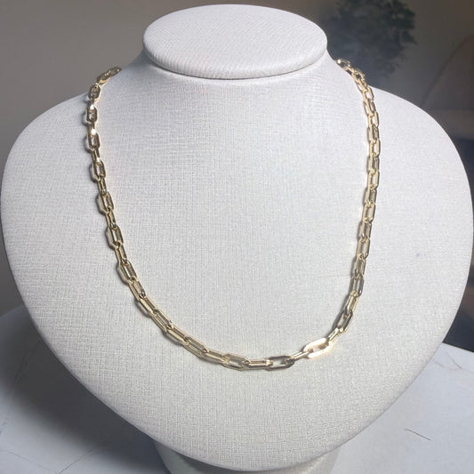 Corrente Cadeado Alongado 60cm em ouro 18k