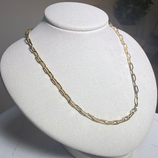 Corrente Cadeado Alongado 60cm em ouro 18k