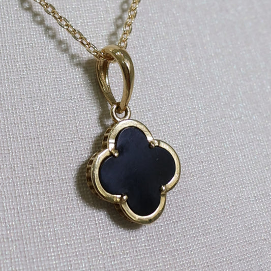 Pingente Trevo Negro em ouro 18k